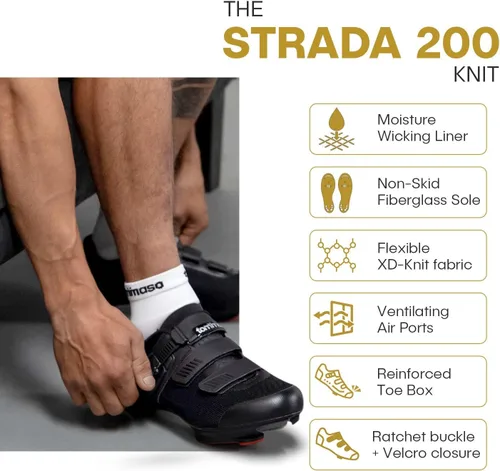 Vista 2 de Tommaso Montagna - Zapatos de ciclismo de montaña para hombre, zapatos de ciclismo de interior para hombre, zapatos de ciclismo de grava compatibles