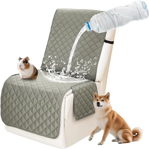 Vista 36 de Fundas impermeables para sofá reclinable seccional en forma de L, 7 piezas, antideslizantes, lavables, juego de fundas reclinables para mascotas