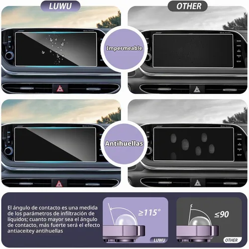 Vista 5 de Protector de pantalla para Hyundai Sonata 2020-2023 de 10.25 pulgadas 2023 Sonata Accesorios Sonata DN8 SE/SEL/Limited/N Line/SEL Plus Película
