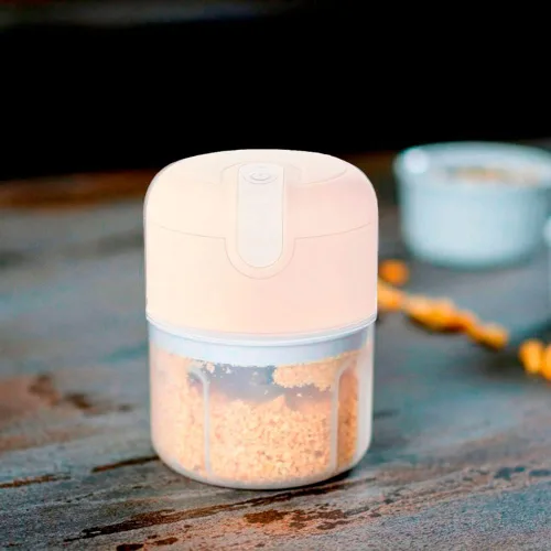 Vista 2 de Mini procesador de alimentos 3 cuchillas eléctrico 8.5 fl oz Usb (rosa)
