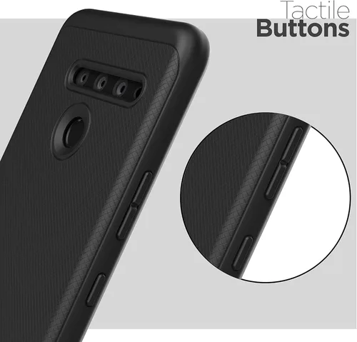 Vista 4 de ENCASED LG V50 ThinQ Case (Thin Armor) Slim Fit Flexible Grip Funda Teléfono - Negro