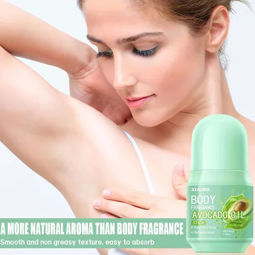 Vista 3 de Desodorante de 72 horas para mujeres y hombres, aromas de aguacate, hidratante y nutritivo, diseño compacto portátil para el trabajo/fechas/hogar