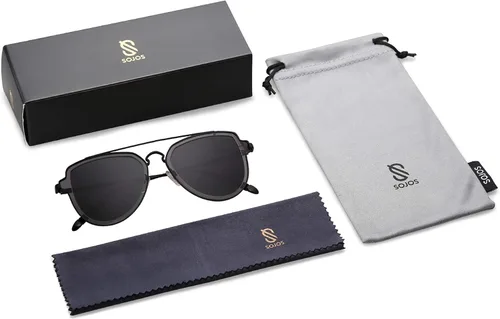 Vista 5 de SOJOS SJ1051 - Gafas de sol polarizadas con doble puente para hombres y mujeres