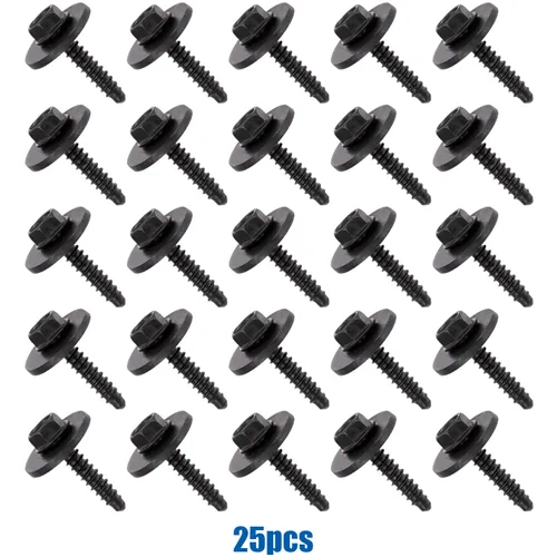 Vista 6 de 20 piezas de tornillos para parachoques, protector de salpicaduras, soporte de revestimiento de aletas W716345-S450B para Ford Edge Escape Explorer