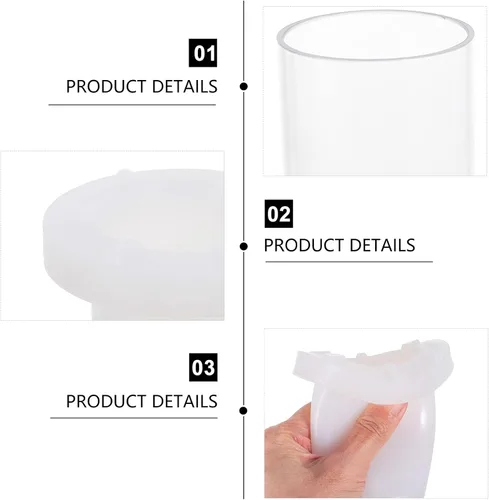 Vista 8 de EXCEART Cilindro de plástico hueco para velas creativas que hace fácil de limpiar, duradero y flexible para decoraciones únicas