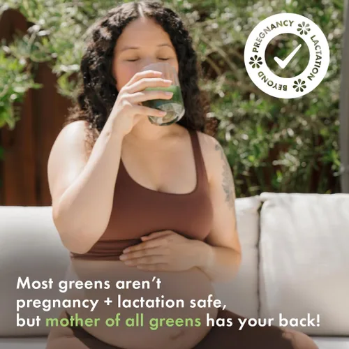 Vista 5 de Boobie Mother of All Greens Tu nuevo ritual familiar, polvo diario de súper verduras con más de 35 nutrientes esenciales para mamás y familias