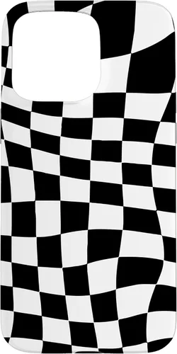 Vista 31 de Funda clásica a cuadros para iPhone 17, diseño ondulado de tablero de ajedrez en blanco y negro