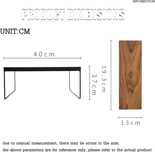 Vista 2 de Mesa de té Cofee Mesa de Centro para Sala moderna y minimalista mesa de té de oficina con madera rectangular y marcos de metal estables, para sala