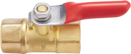 Vista 2 de 2 piezas de latón mini válvula de bola en línea interruptor de apagado, 1/4" NPT hembra x 1/4 pulgada NPT hembra accesorios de tubería, mango