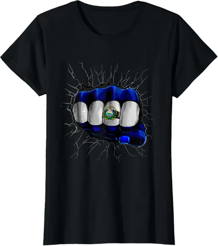 Vista 22 de Camiseta Salvadoreña Bandera de El Salvador