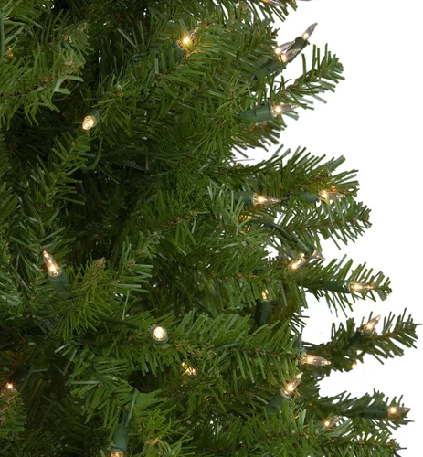 Vista 3 de Árbol de Navidad artificial completo de pino del norte preiluminado de 4 pies, luces transparentes