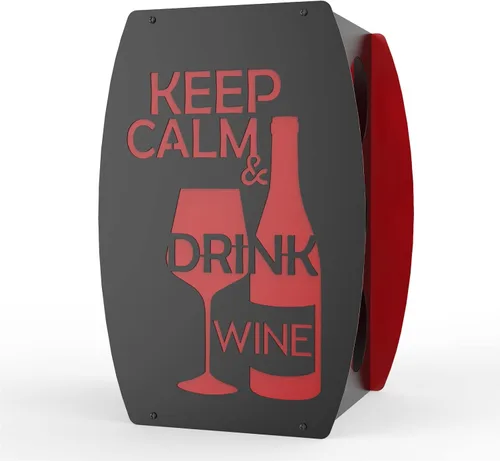Vista 2 de Mango Steam Estante para vinos Keep Calm de dos tonos, negro y rojo