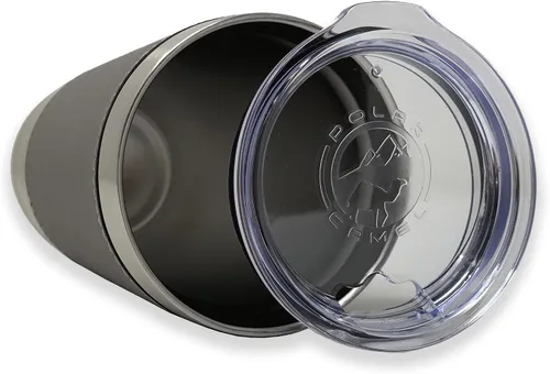Vista 2 de LaserGram Vaso aislado al vacío de 20 onzas, cabeza de caballo 1, grabado personalizado incluido (piel sintética, gris)