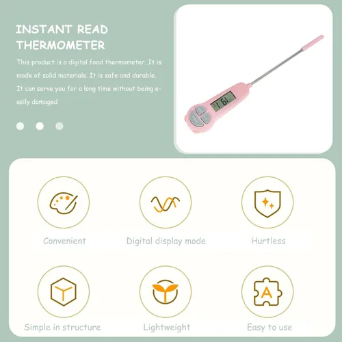 Vista 9 de Termómetro de cocina digital Sonda de carne Termómetro portátil de lectura instantánea para alimentos con pantalla LCD para cocinar a la parrilla