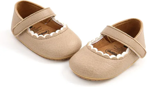 Vista 4 de SOFMUO Mary Jane - Zapatos planos con lazo, zapatos de ballet para niñas pequeñas, primeros caminantes, para boda, Navidad, zapatos de vestir