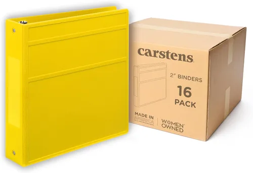 Vista 40 de Carstens Carpeta de 3 Anillos de Servicio Pesado de 2 Pulgadas - Apertura Lateral, Negro, Plástico Duradero, Anillos Sin Espacios, Cubiertas