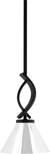 Vista 54 de Toltec Lighting Cavella Stem Colgado Mini colgante, acabado grafito, vidrio de muselina blanca de 4 pulgadas