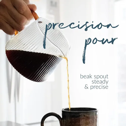 Vista 3 de Decantador de pourover CEREMONY, decantador de vidrio de borosilicato para café, té y otras bebidas (16.9 fl oz)