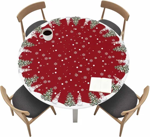 Vista 13 de Mantel redondo ajustable con flores silvestres botánicas, manteles elásticos impermeables para interiores y exteriores, mantel elástico para cena