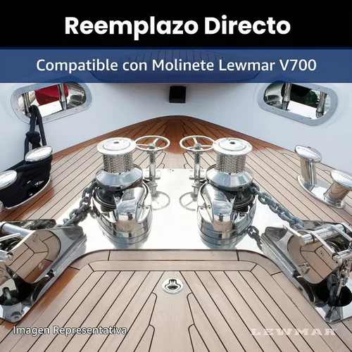 Vista 3 de Lewmar Juego de engranajes V700 - Kit de engranajes de repuesto para molinete V700, incluye engranajes (3), clip de retención y hardware