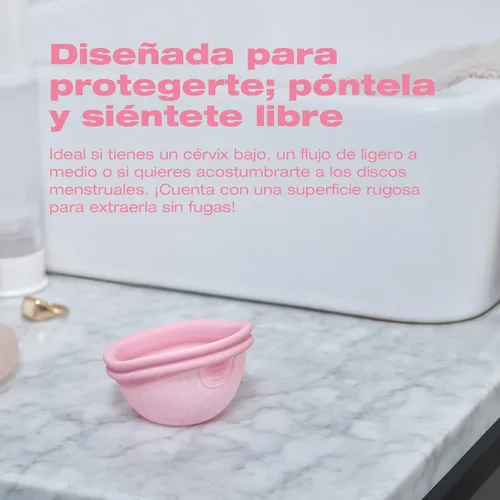 Vista 2 de INTIMINA Ziggy Cup 2 - Disco menstrual reutilizable extrafino, copa menstrual con diseño de ajuste plano, anillo de copas menstruales, productos