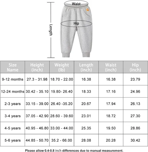 Vista 7 de pureborn Pantalones deportivos unisex de algodón para niños y niñas