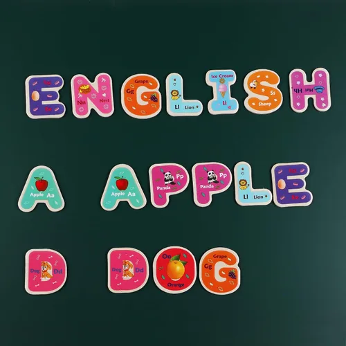 Vista 5 de Toys of Wood Oxford Juego de 2 letras y números magnéticos de madera, imanes de nevera para niños, letras del alfabeto y números para niños, juguete