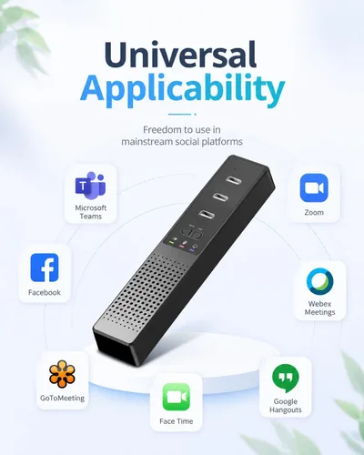 Vista 6 de Altavoz USB 3 en 1 para computadora con micrófono, altavoz de conferencia de escritorio para computadora portátil con micrófono para oficina en casa