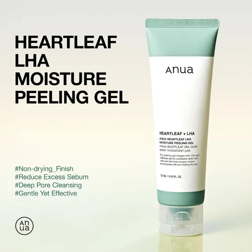 Vista 3 de ANUA Heartleaf LHA Gel Exfoliante Hidratante, Exfoliación Suave, Peeling Facial Hidratante, Cuidado de los Poros, Eliminación de Piel Muerta