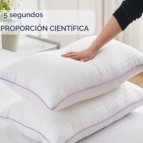 Vista 2 de VAINOC Juego de 2 almohadas de tamaño estándar, transpirables de la colección de hotel para dormir, relleno de microfibra alternativa de plumón
