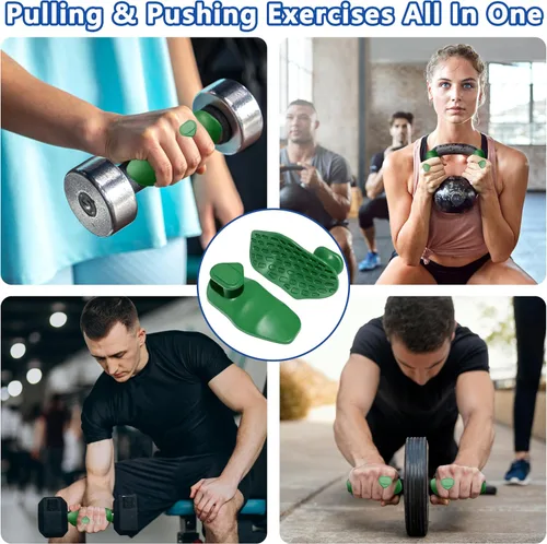 Vista 6 de Agarres de silicona para levantamiento de pesas, guantes de entrenamiento alternativos para hombres, agarre antideslizante para entrenamiento