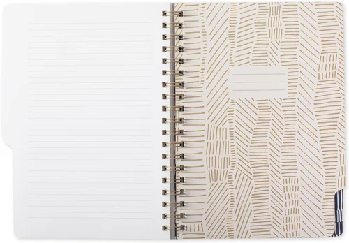 Vista 5 de Fringe Studio - Cuaderno de pestañas grandes, "Tribal Lines", cubierta flexible de tapa blanda, rayas universitarias, 5 divisores
