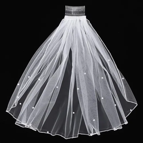 Vista 2 de Abaodam velos para novias velo de novia blanco disfraz de novia cadáver mujeres vale decoraciones el -Velo de novia Catedral Capilla corto elegante