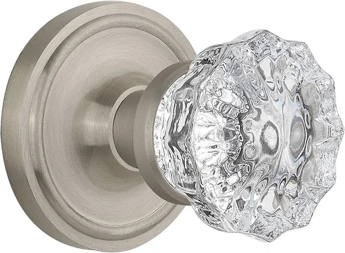 Vista 15 de Nostalgic Roseta clásica de almacén con pomo de puerta de cristal