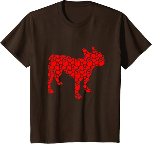 Vista 7 de Camiseta de San Valentín con forma de corazón Bulldog francés, Negro