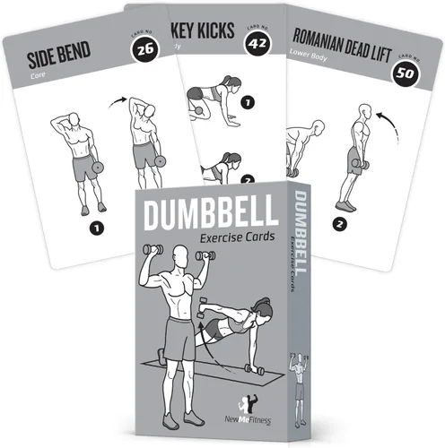 Vista 15 de NewMe Fitness Tarjetas de entrenamiento de peso corporal, baraja de instrucciones de fitness para mujeres y hombres, guía de fitness