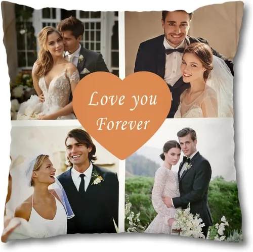 Vista 9 de Almohada personalizada para cargar imagen de pareja para regalo de cumpleaños de boda, almohada personalizada para novia novio