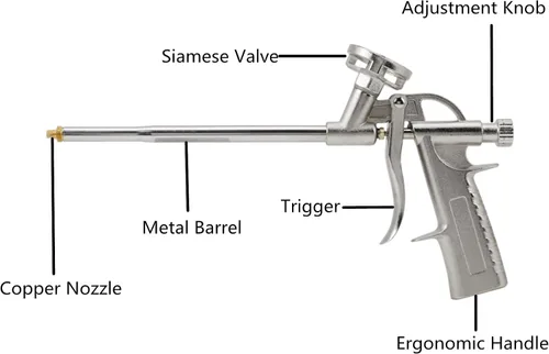 Vista 2 de Material de aluminio espuma expandible pistola de pulverización sellador dispensador PU aislador aplicador herramienta
