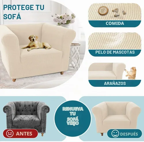 Vista 5 de Turquoize Funda elástica para silla estilo Chesterfield para sala de estar, 1 pieza, funda de sofá suave y antideslizante con tela jacquard gruesa