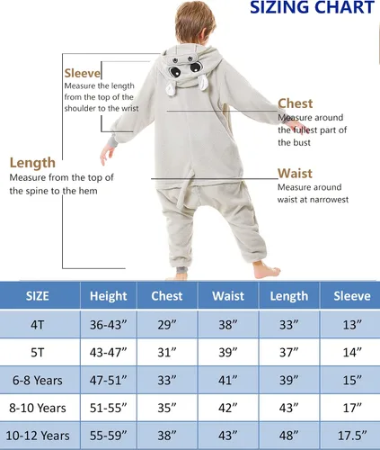 Vista 7 de CANASOUR - Pijama tipo mameluco para niñas y niños, unisex, de anime y de una pieza, para Halloween, Navidad, fiesta de disfraces y Cosplay, talla 4T