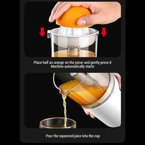 Vista 5 de Exprimidor eléctrico de naranja, potente e inalámbrico silencioso exprimidor de cítricos para el hogar, picnic, camping, extractor de jugo de alto