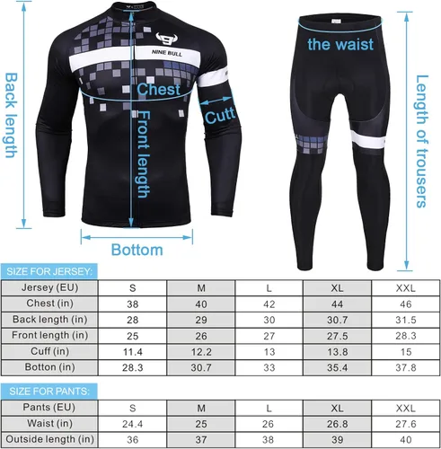 Vista 7 de Conjunto de camiseta de ciclismo para hombre, camiseta reflectante de secado rápido y pantalones cortos de ciclismo acolchados 3D, M