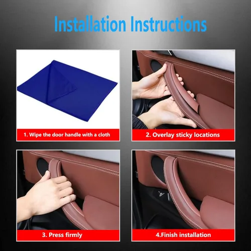 Vista 5 de Funda de Manija de Puerta Compatible con BMW X5 Serie E70/E70 LCI 2008-2013, BMW X6 Serie E71/E72 2008-2014 (3 Piezas) (Beige)
