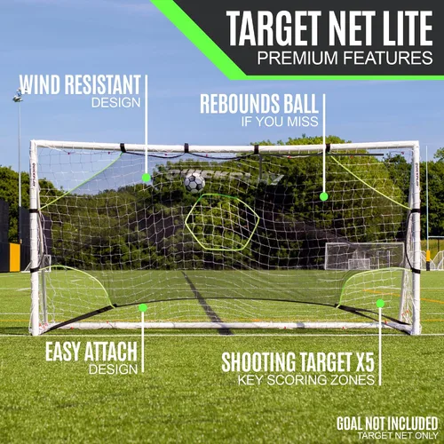 Vista 6 de QUICKPLAY Target Net Lite con 5 zonas de objetivo Practica disparos y precisión de pases Marco de portería de fútbol no incluido 5 target