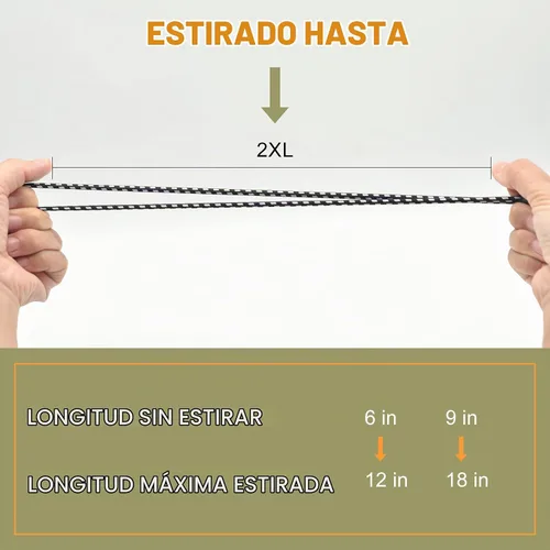 Vista 4 de Paquete de 30 cuerdas elásticas con bola, cuerdas elásticas resistentes de 4 pulgadas, lona de toldo con bolas elásticas para amarre de dosel