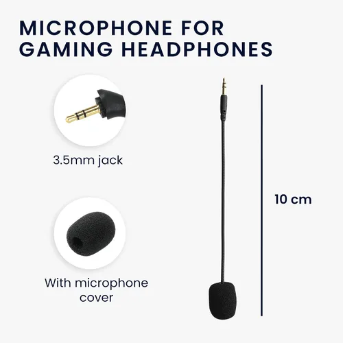 Vista 3 de kwmobile Micrófono compatible con Turtle Beach Stealth 400 420x 450520 Recon 50x 50p 60p - Micrófono de repuesto para auriculares