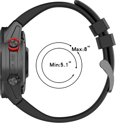 Vista 5 de REYDA Correa de silicona compatible con Garmin Fenix 7S/7S Pro/6S/6S Pro/5S/5S Plus, 0.787 pulgadas, ajuste rápido, suave, flexible, pulsera