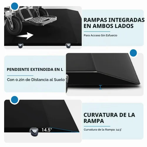 Vista 2 de Báscula para silla de ruedas 1000x0.1lb, Báscula médica digital con Rampa Doble Extendida portátil para uso doméstico