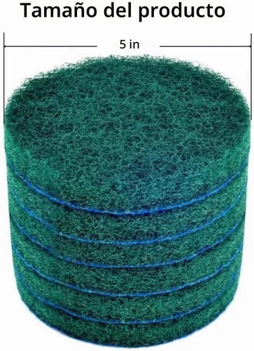 Vista 4 de Kichwit Paquete de 6 almohadillas de repuesto, súper abrasivas, verdes, 5 pulgadas