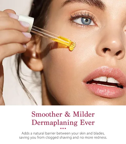Vista 2 de SINAHET Aceite de dermaplaning, afeitado hidratante natural para vello facial y corporal, aceite calmante para la piel hecho con esencia de jojoba